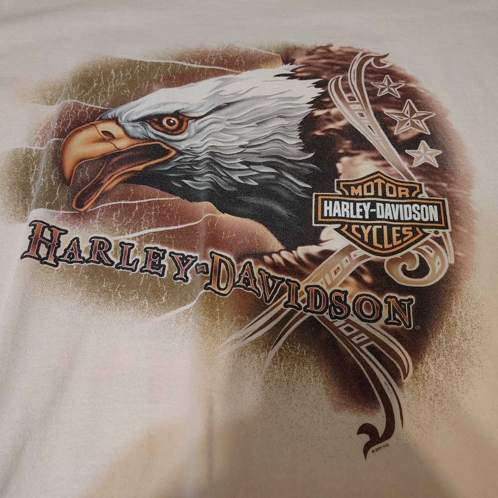 Harley Davidson Mens 2XLarge White Eagle Outpost‎ Pueblo Colorado TShirt Y2K JJ - Picture 3 of 8